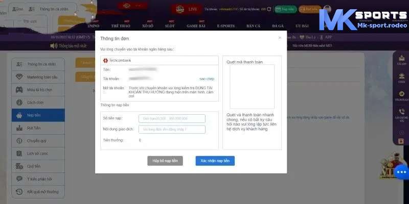 Một vài lưu ý quan trọng để người chơi đảm bảo nạp tiền mk sport an toàn 